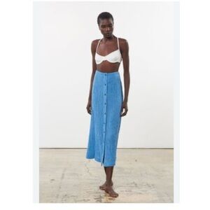 NWT - XS - MARA HOFFMAN - ARIA skirt blue cotton holiday beach cover up cruise